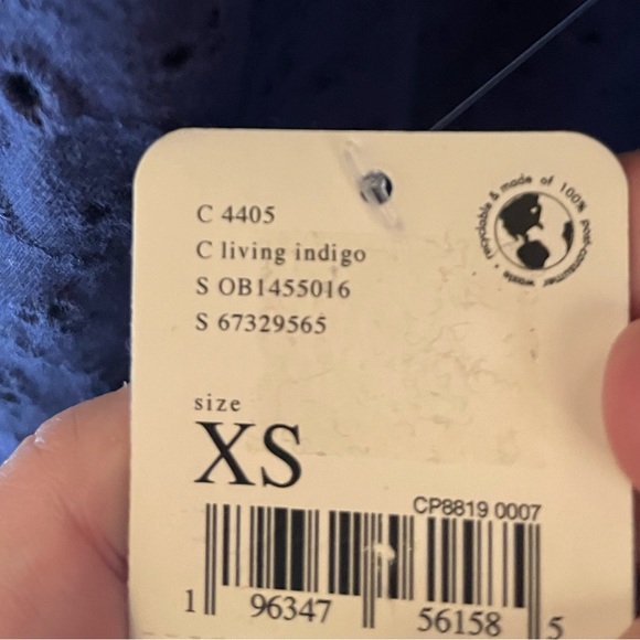 NWT Free People Apricot Rose Puff Sleeve Eyelet Dress in Living Indigo - Picture 14 of 14